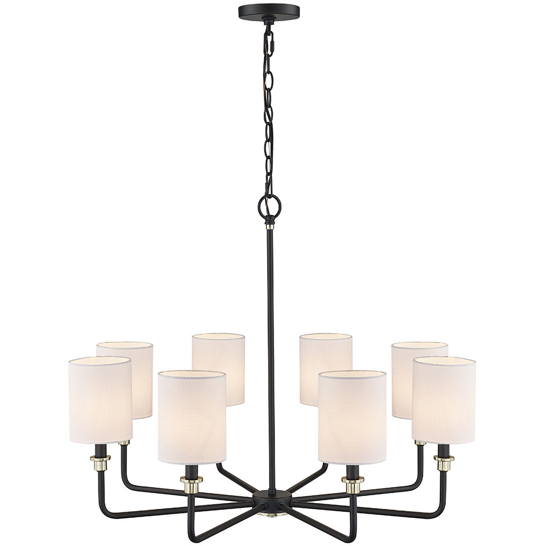 Chelsea 8 Light 31.75 inch Matte Black/Modern Gold Chandelier Ceiling Light